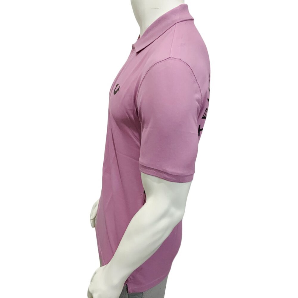 NWT TRUE RELIGION MSRP $69.99 MEN'S MAUVE ORCHID SHORT SLEEVE POLO SHIRT SIZE L - Picture 4 of 5